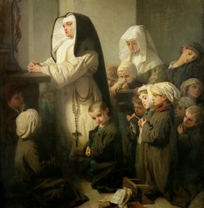 Børn, der lider af ringorm, 1853 (detaljeret)